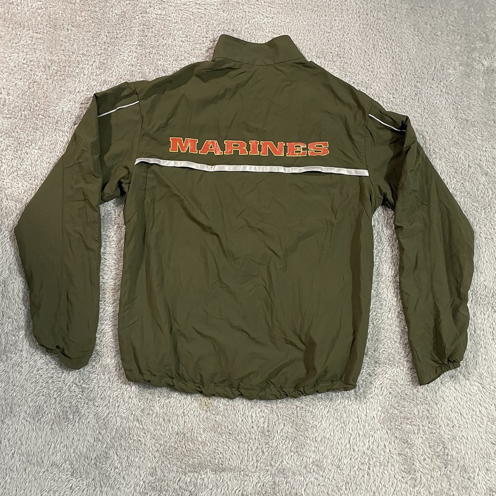 USMC Marine Running Jacket Mens Size Small Green Military Reflective PT Coat USA - Picture 5 of 6